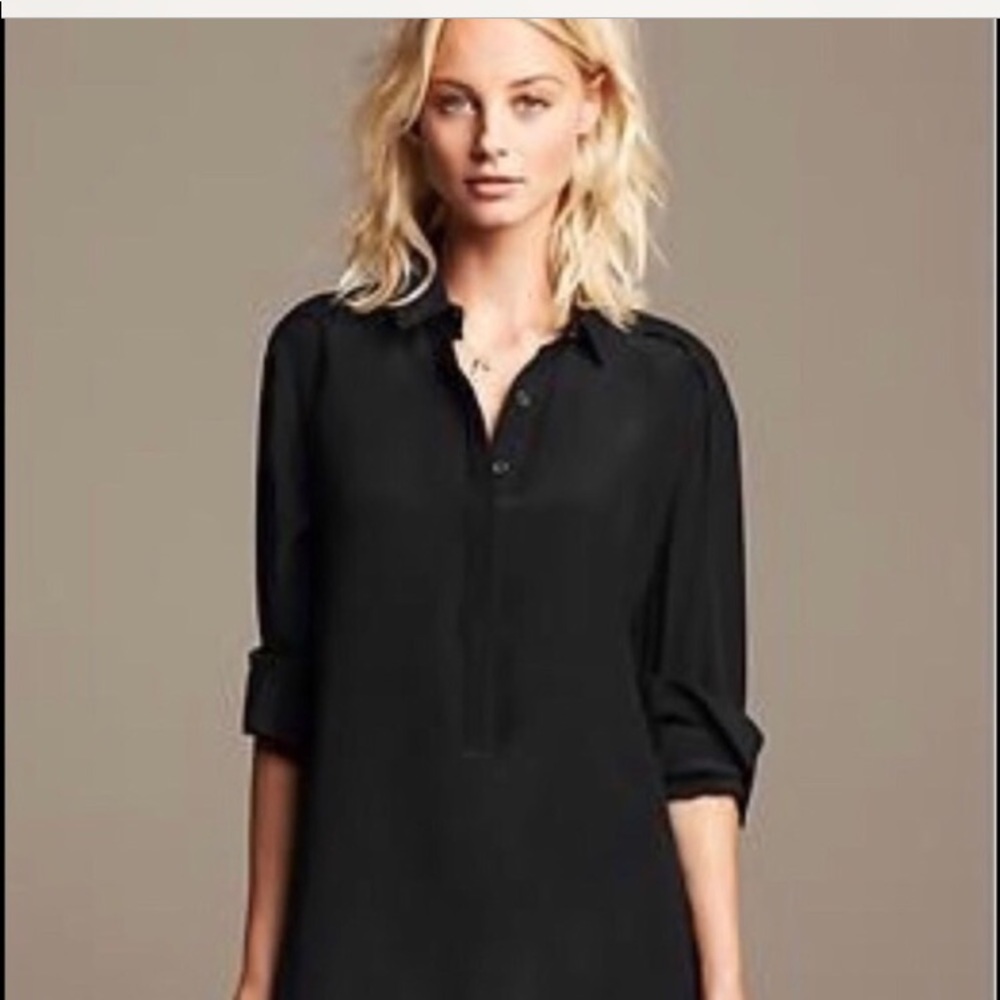 J Crew black silk blouse